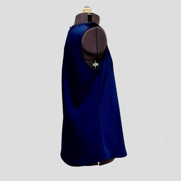 J Crew Sleeveless Ruffle-neck shell in satin-crepe Size XXS - Picture 6 of 11